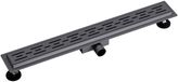 BES LED Douchegoot met Rooster - Leoni Trun - 70cm - Vloerflens - RVS - Gunmetal Grijs