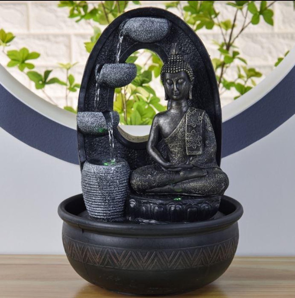 Zen Light Boeddha Harmonie Relax - fontein - interieur - fontein voor binnen - relaxeer - zen - waterornament - cadeau - geschenk - relatiegeschenk - origineel - lente - zomer - lentecollectie - zomercollectie - afkoeling - koelte