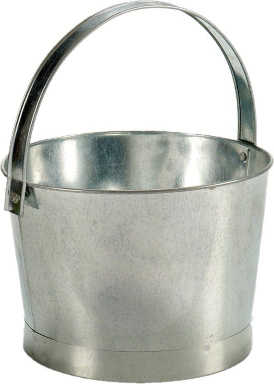 Ibergarden Bloempot/plantenbak zinken mand rond met handvat 27 x 25 x 17 cm