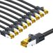goobay 66079 CAT7 netwerkkabel in set van 10 / patchkabel afgeschermd S/FTP/CU Ethernet-kabel, PiMF, LSZH/Cat 7 kabel met 10 Gbits/zwart / 10x 5m