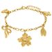 Lucardi - Dames Stainless steel bedelarmband - Staal - Goudkleurig - 20.50 cm