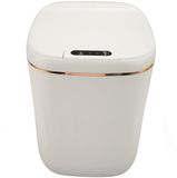 Azomor® Poubelle à capteur rechargeable avec couvercle pour salle de bain et cuisine, 20 litres, Blanc