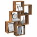 vidaXL - Étagère murale - cube - 78x15x93 - cm - travaillé - bois - ancien - couleur bois