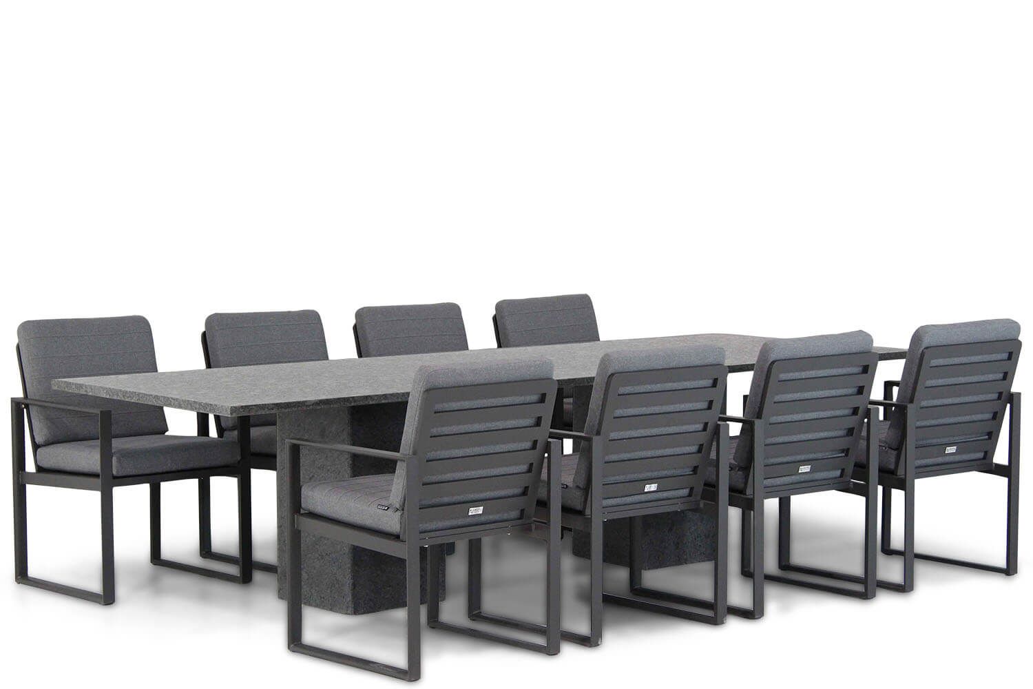 Santika Furniture Zaga/Graniet 300 cm dining tuinset 9-delig