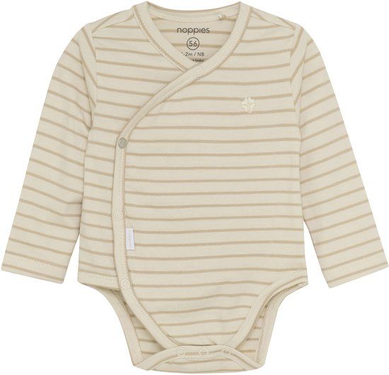 Noppies Navi Overslagromper - Stripe - Maat 50 - Offwhite