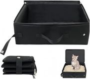 Wan GmbH Bac à litière pliable portable pour chat de voyage - Toilette pour chat de voyage étanche - Toilette pour chat portable noir
