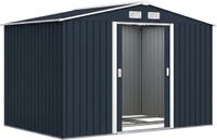 Outsunny Gereedschapsschuur - Zadeldak - Donkergrijs - Metaal/Kunststof - 5.40 m²
