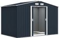 Outsunny Gereedschapsschuur - Zadeldak - Donkergrijs - Metaal/Kunststof - 5.40 m²