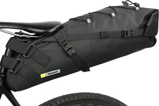 Fietsfietsen 13 liter waterdicht zwart - Voor en achter