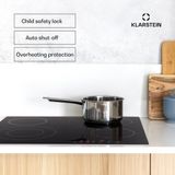 Klarstein Glazen Keramische Kookplaat - 4 Platen - 6500W - Zwart