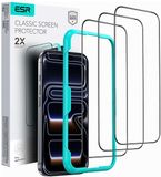 ESR Film protecteur d'écran Convient pour Apple iPhone 17 Pro - Verre trempé avec cadre de montage - Résistant aux rayures - Installation facile - (3-Pack)