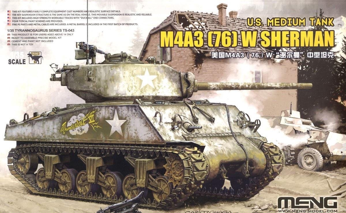 meng TS-043 1/35 M4A3 (76) W modelbouwset, verschillende