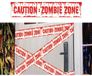 Merkloos 2x Caution Zombie Zone afzetlint/markeerlint 6 meter