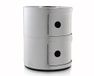 Kartell Componibili, Container 2 elementen, chroom, ronde basis