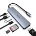 YLSCI USB C-hub, 7-in-1 type C-adapter met 4K HDMI, USB C 3.0, 2 USB 3.0, SD/TF-kaartlezer, 100 W USB C PD-adapter voor MacBook Pro/Air, Windows, HP en andere type C-apparaten