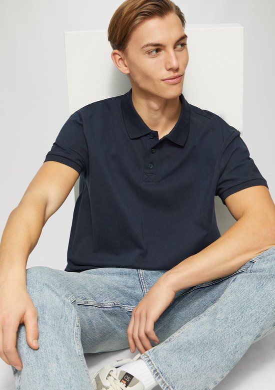 QS s.Oliver QS Polo-Shirt diepblauw L