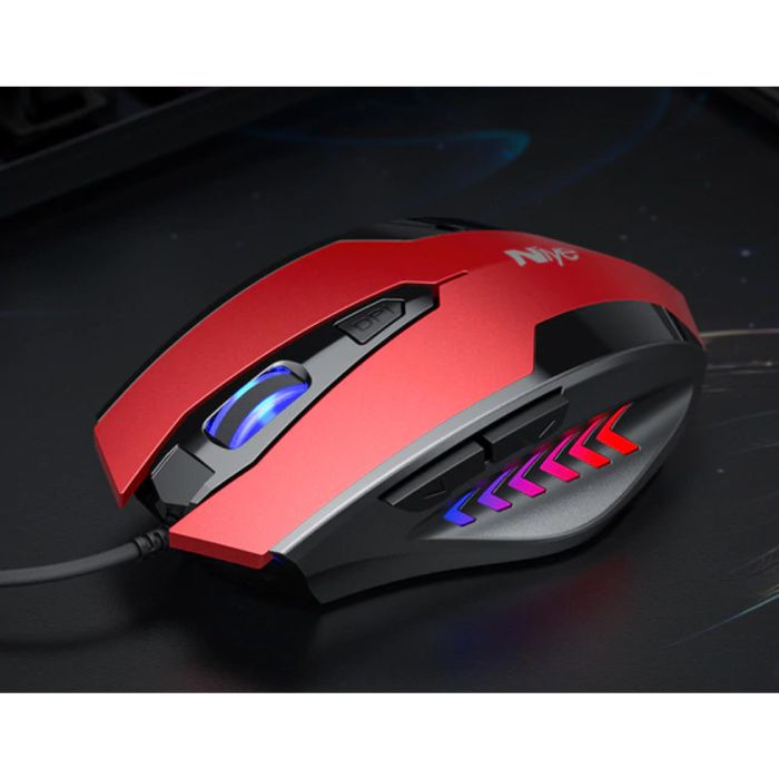 Niye Optische Gaming Muis Bedraad - Rechtshandig en Ergonomisch - 2400 DPI - Rood
