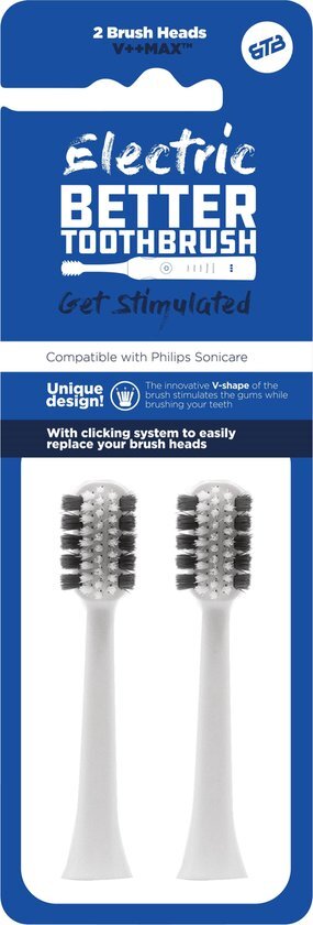 Better Toothbrush Brush Head Philips compatible 2-pack - Regular - White
