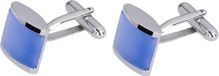 Profuomo Blauw Rhodium Manchetknoop Heren