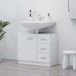 Maison Exclusive - Meuble sous lavabo, blanc, 63x30x54 cm, en panneaux de fibres de bois