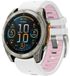 By Qubix - Siliconen bandje - Wit met roze - Geschikt voor Garmin Fenix 9 / 9 pro - 43mm