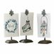 Loberon Afbeelding met houder set van 3 Herveline grijs/blauw/wit