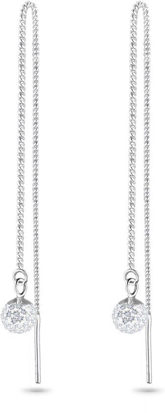 Elli Oorbellen Hanger met bol Swarovski® kristal 925 zilver