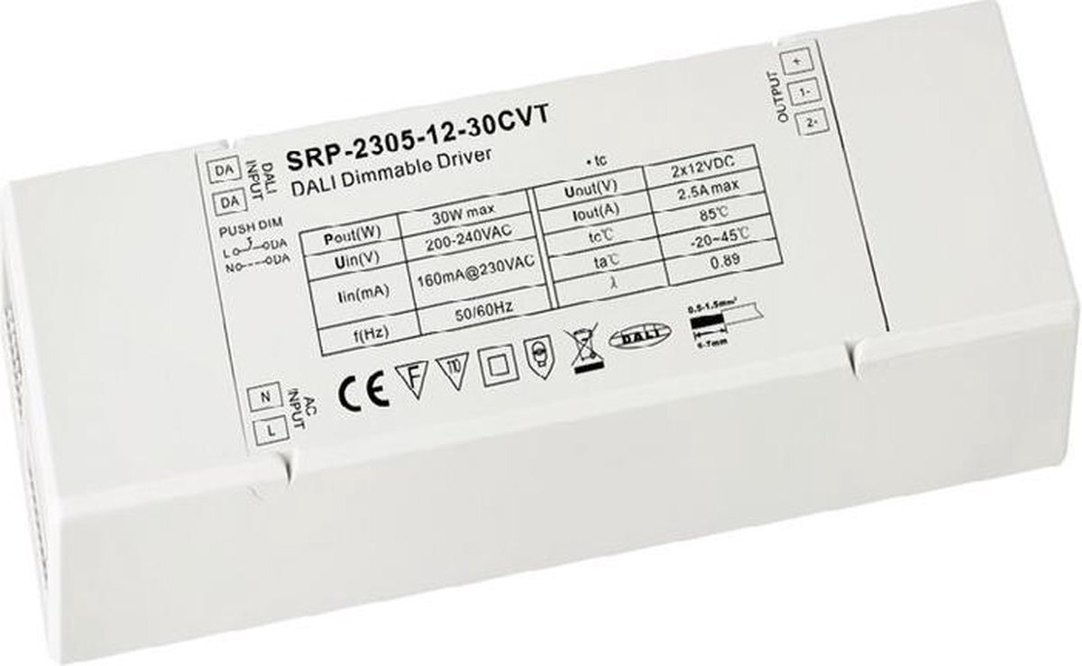 Groenovatie LED Transformator 24V - TRIAC Dimbaar - Max. 30 Watt - 4-in-1 - Dali - Pro