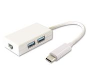 PremiumCord USB-C-hub op 2x USB 3.0 + Gigabit Ethernet RJ45