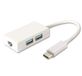 PremiumCord USB-C-hub op 2x USB 3.0 + Gigabit Ethernet RJ45
