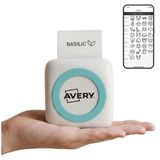 Avery BTPRINTER Mini-thermische printer, bluetooth, zonder inkt, oplaadbare batterij, USB-C compatibel, BTPRINTER-rollen, 55 x 30 mm, iLabel app iOS Android