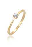 Elli PREMIUM Ring Solitär Verlobung Diamant 0.11 ct. 585 Gelbgold Dames