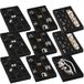 Frebeauty Sieraden Organizer Tray, Stapelbare Fluwelen Sieraden Trays, Lade Inserts Earring Organizer Voor Vrouwen Meisjes Sieraden Opslag Display Case voor Ringen Stud Kettingen, Set van 9 (zwart)