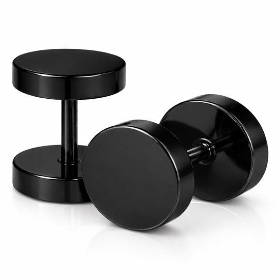 LGT JWLS LGT Jewels Stud oorbellen Edelstaal zwart 12mm