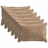 vidaXL - Taie d'oreiller - 6 pièces - BOIS - Brun - 50 x 80 cm - Tissu Chenille