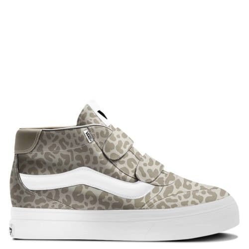 VANS Brooklyn Mid leren sneakers met panterprint - lichtgrijs/grijs