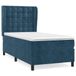 vidaXL Boxspringbed met matras, fluweel, donkerblauw, 90x190 cm