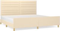 vidaXL Bedframe zonder matras, stof, crèmekleurig, 200x200 cm
