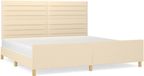 vidaXL Bedframe zonder matras, stof, crèmekleurig, 200x200 cm