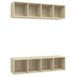 Meubles TV 2 pièces bois traité couleur chêne sonoma