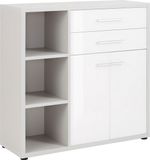 Bermeo Dressoir Banco 110 cm hoog in platina grijs met wit