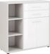 Bermeo Dressoir Banco 110 cm hoog in platina grijs met wit