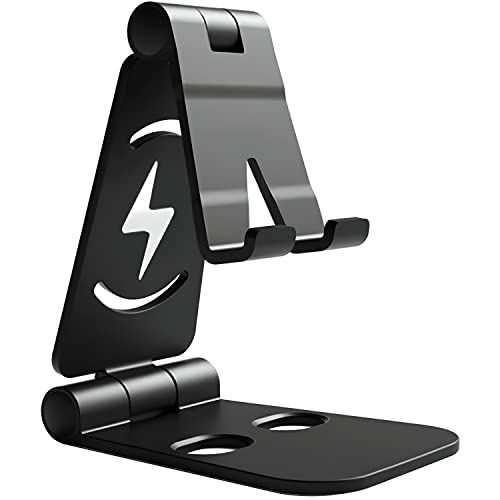 Retoo Mobiele telefoonstandaard voor tafel, smartphone tafelhouder, zwart