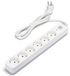 Prise L-serie 6 prises avec interrupteur - 1,5 m - 3 G - 1,5 mm² blanc/gris