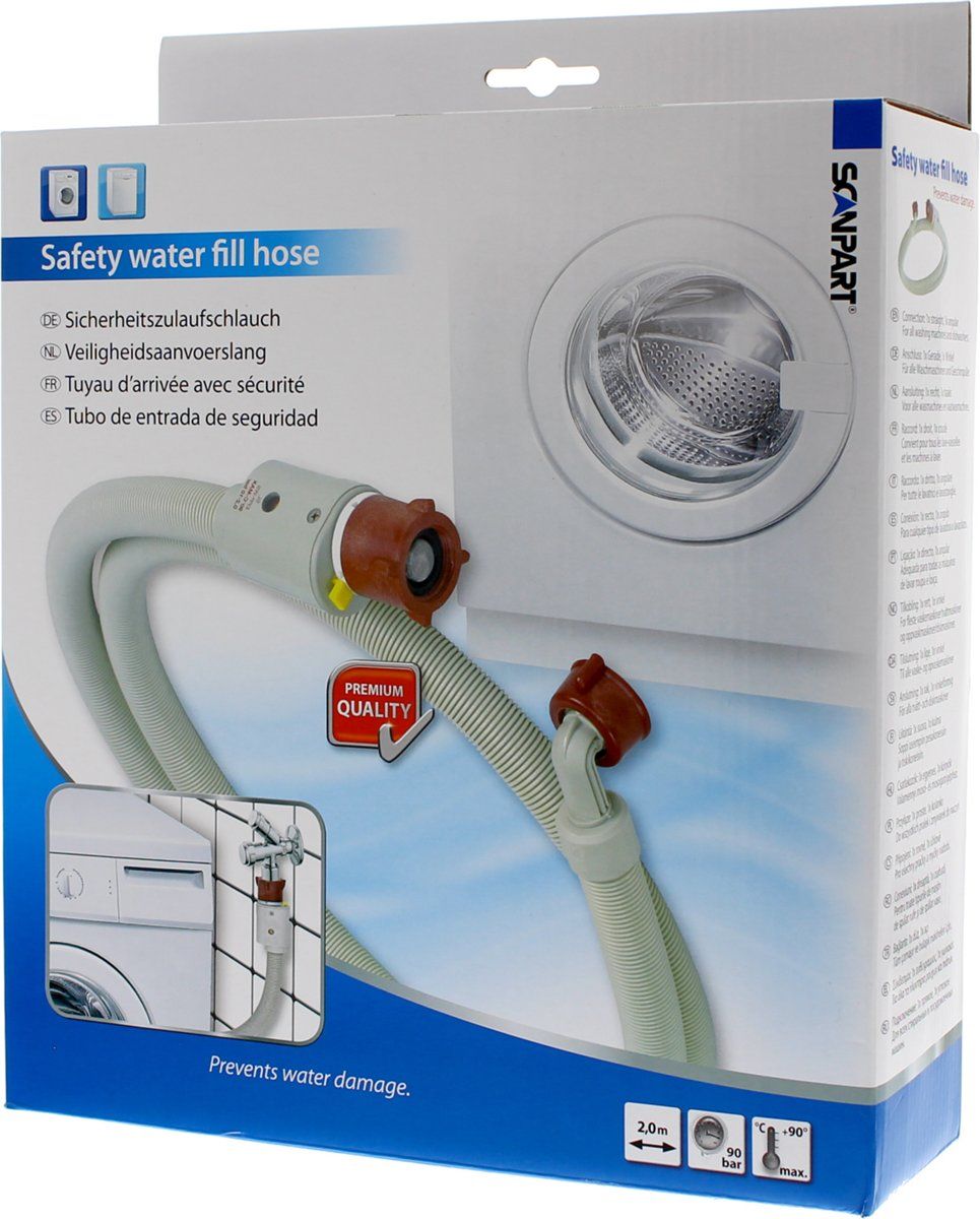 Scanpart Veiligheidsaanvoerslang 90 bar met Aquastop 2,0m