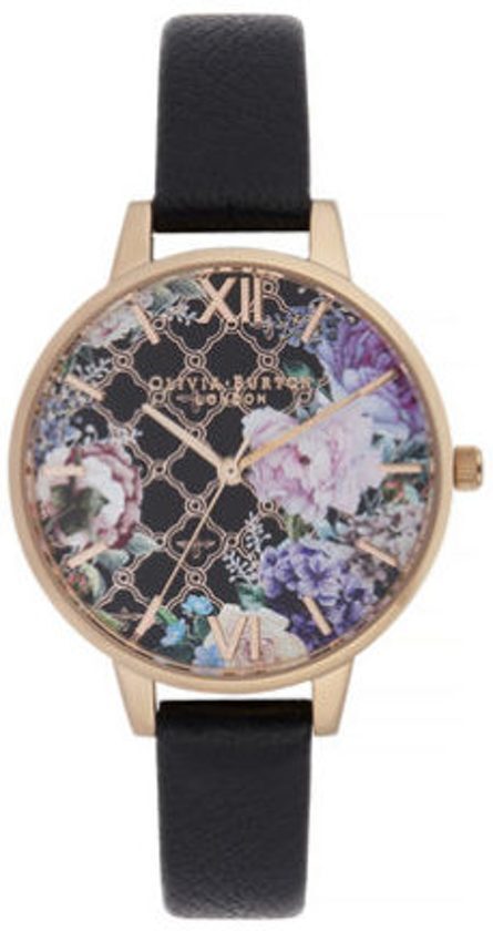 Olivia Burton Dames Horloge OB16GH11 Glasshouse Black & Rose Gold