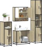 Maison Exclusive - Ensemble de meubles de salle de bain, 4 pièces, placage chêne Sonoma