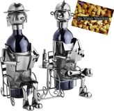 Brubaker Flessenhouder echtpaar metalen sculptuur cadeau met wenskaart