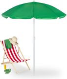 Merkloos Relaxdays Parasol - Ø 160 cm - Verstelbaar - Kantelbaar - UV-bescherming - Draagtas - Groen