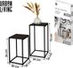 Urban Living Bijzettafel/plantenstandaard set - 2-delig - zwart - metaal